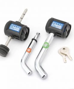 Reese Towpower Trailer Hitch Lock, Fits 1-1/4 in. & 2 in. Receivers, 1/2 in. & 5/8 in. Pin Diameter, Coupler Combo Lock Set